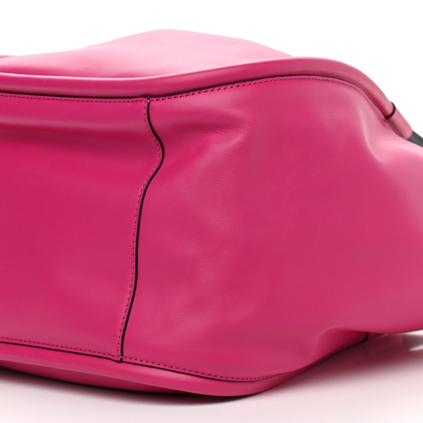 Calfskin Large Ruched Tote Fuschia