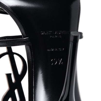 Saint Laurent Calfskin Cassandra 110 Sandals 39.5 Black Gold 8 of 10