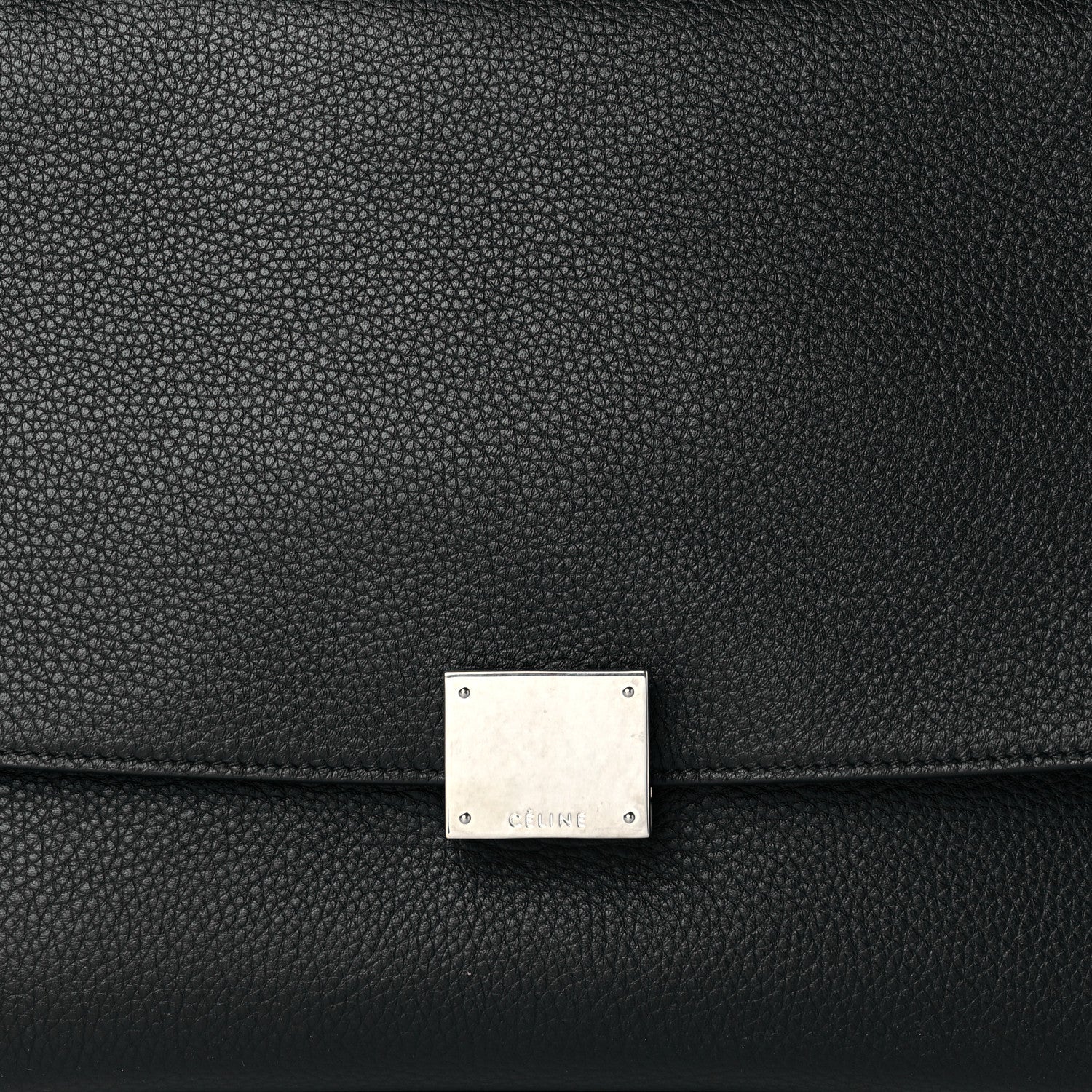 Celine Drummed Calfskin Suede Small Trapeze Black 9 of 9