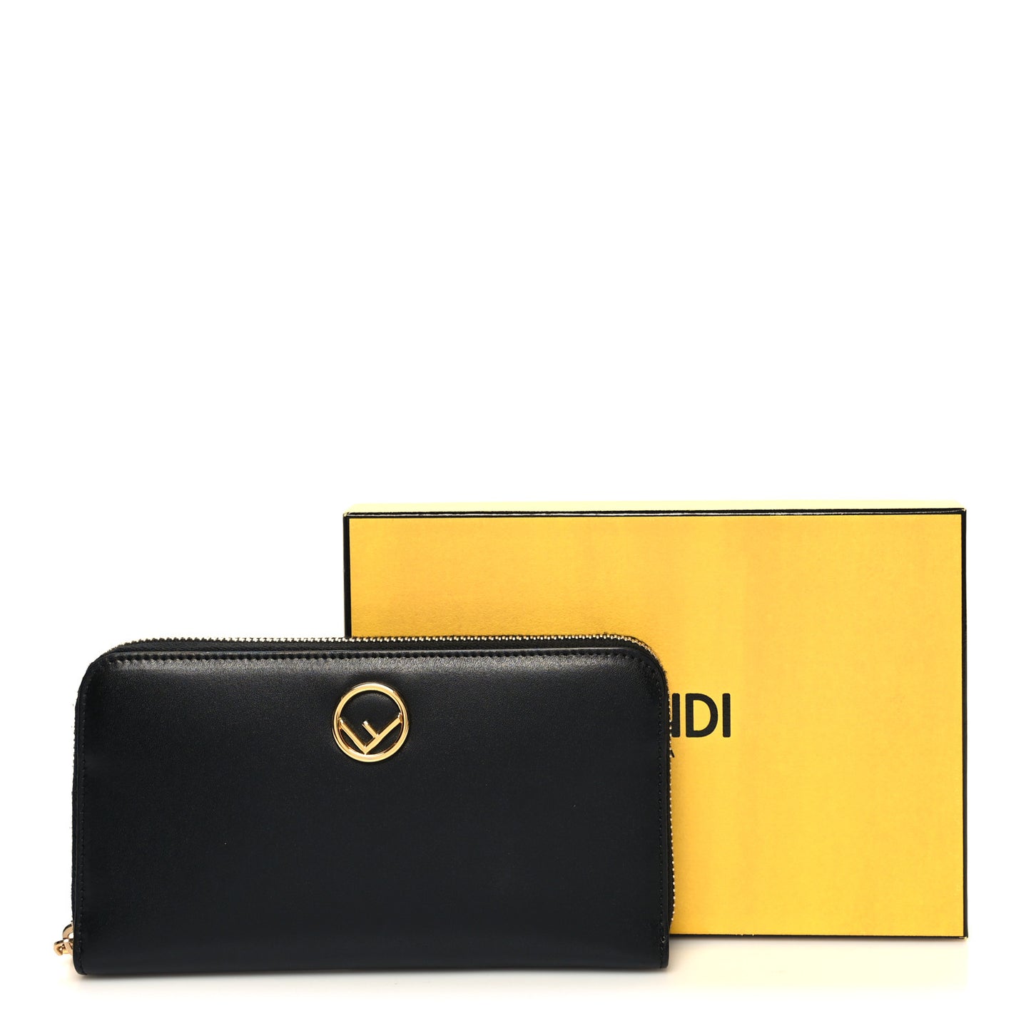 Vitello Liberty Lucido F is Fendi Zip Around Wallet Black