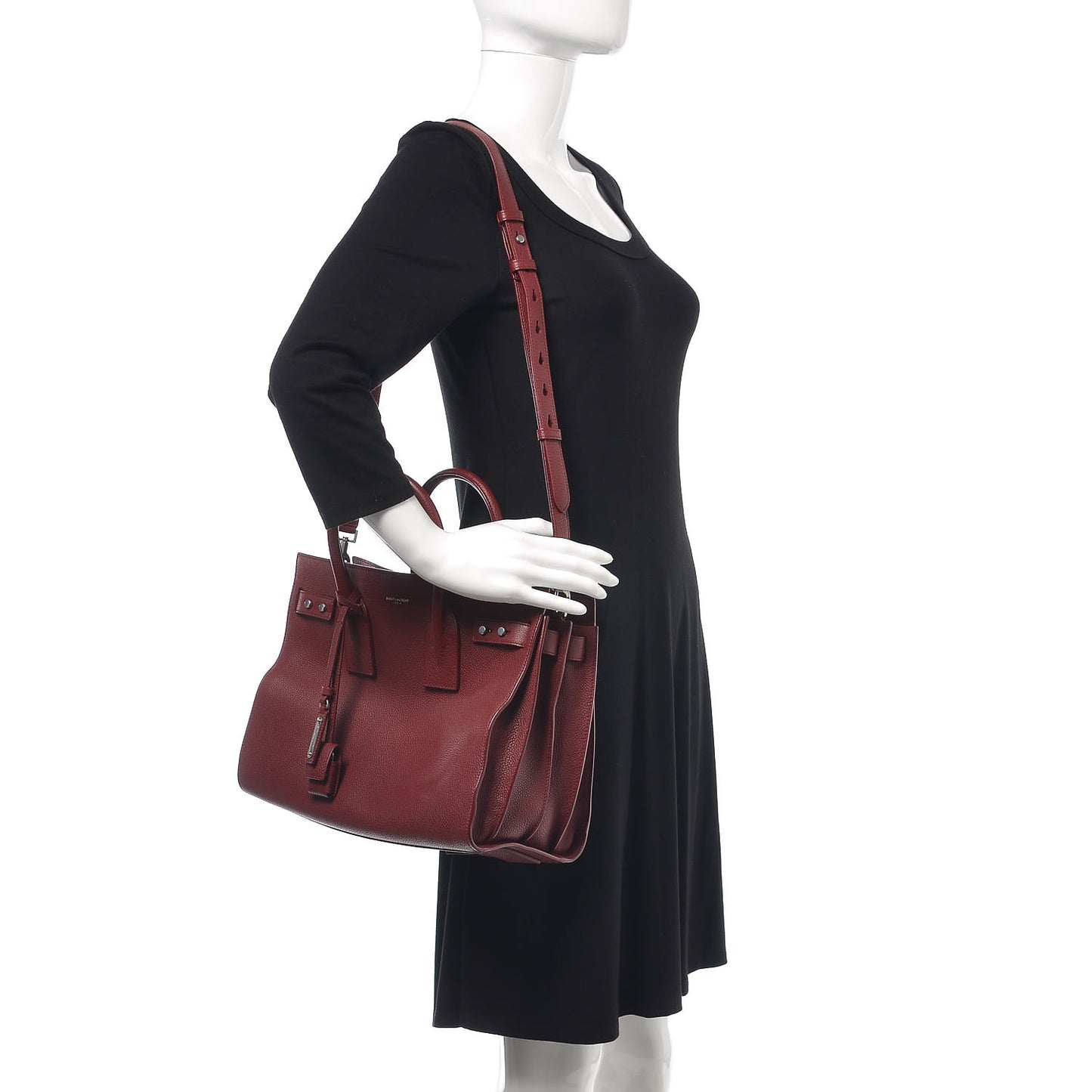 Grained Calfskin Small Supple Sac De Jour Dark Pallisandre