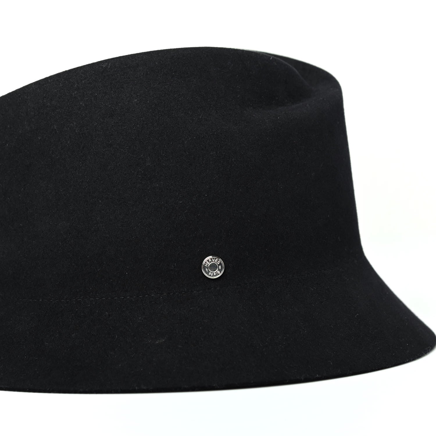 Hermes Rabbit Felt Hat 56 Black 5 of 5