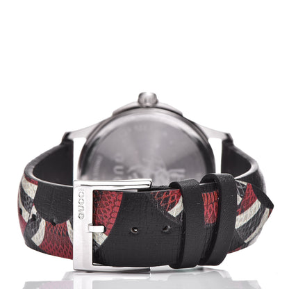 Gucci Stainless Steel Calfskin 38mm Le Marche Des Merveilles Snake Quartz Watch Black 4 of 8