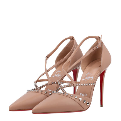 Christian Louboutin Nappa Studded Tatooshka 100 Pumps 40.5 Blush 4 of 10