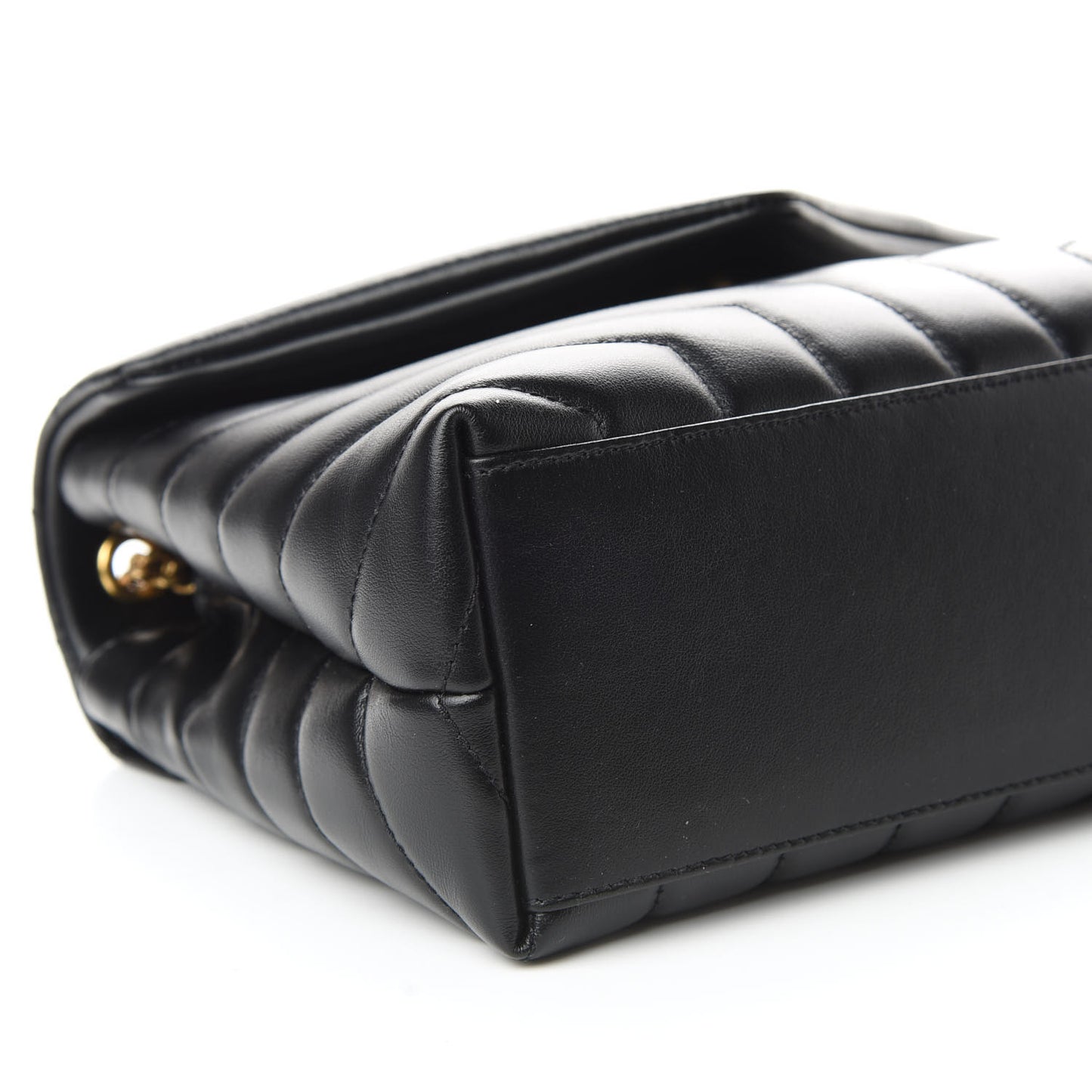 Calfskin Y Quilted Monogram Small Loulou Chain Satchel Black