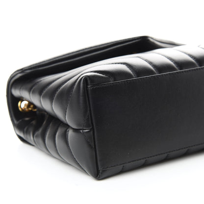 Saint Laurent Calfskin Y Quilted Monogram Small Loulou Chain Satchel Black 7 of 10