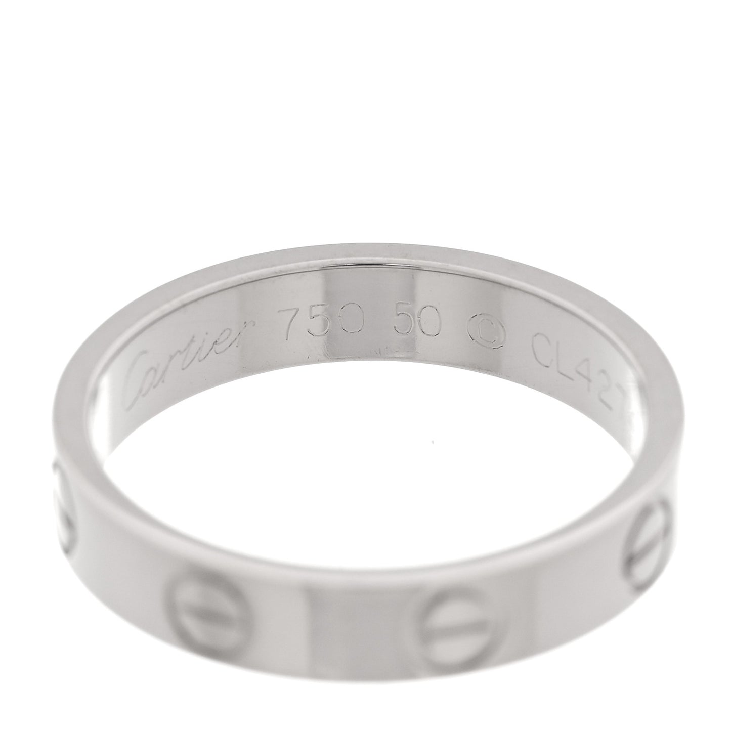 18K White Gold 3.5mm LOVE Wedding Band Ring 50 5.25
