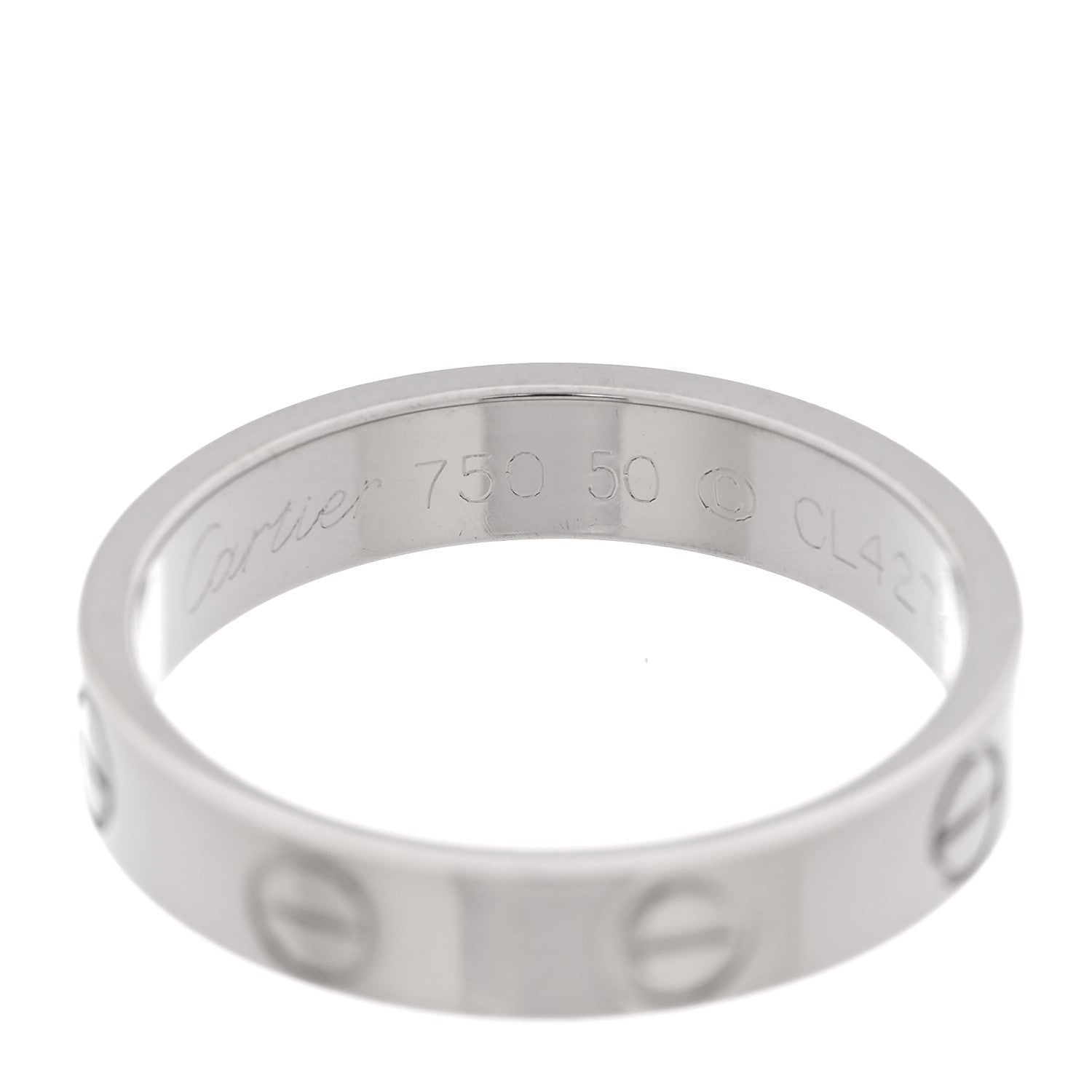 Cartier 18K White Gold 3.5mm LOVE Wedding Band Ring 50 5.25 4 of 4
