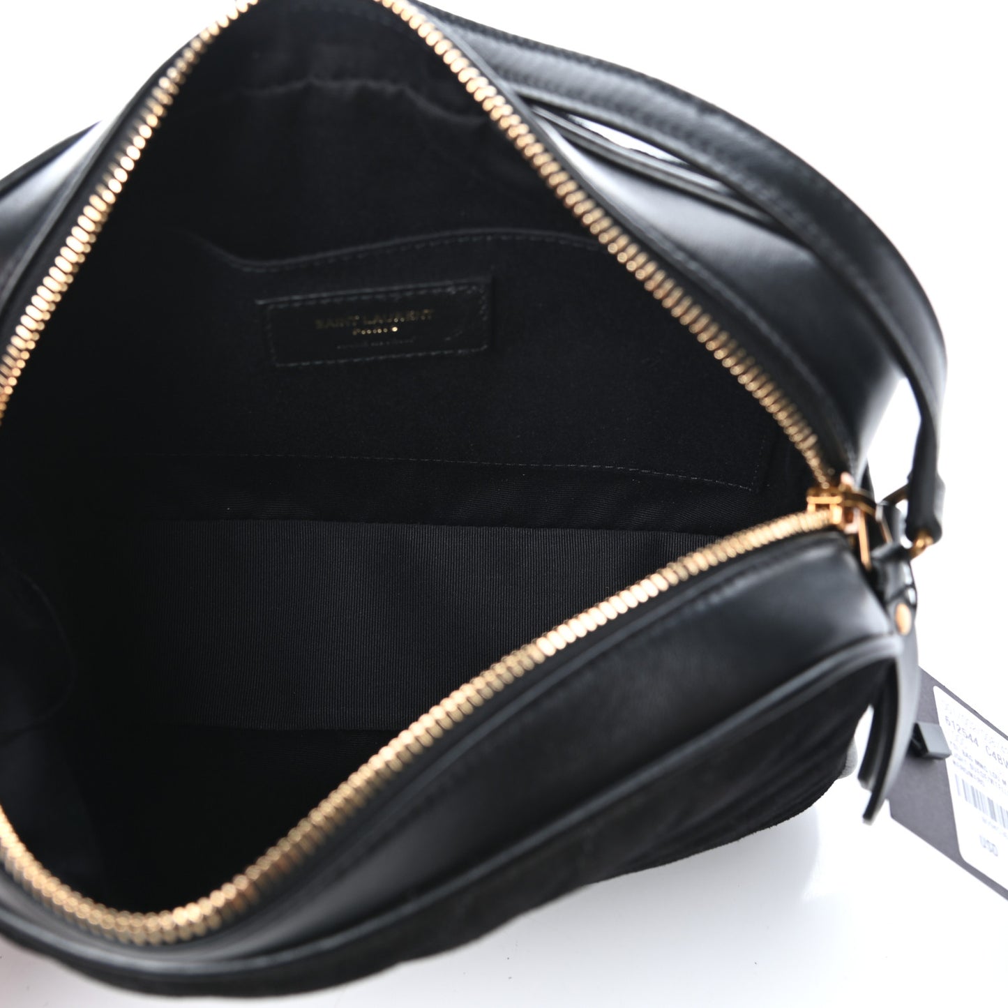 Suede Calfskin Monogram Lou Camera Bag Black
