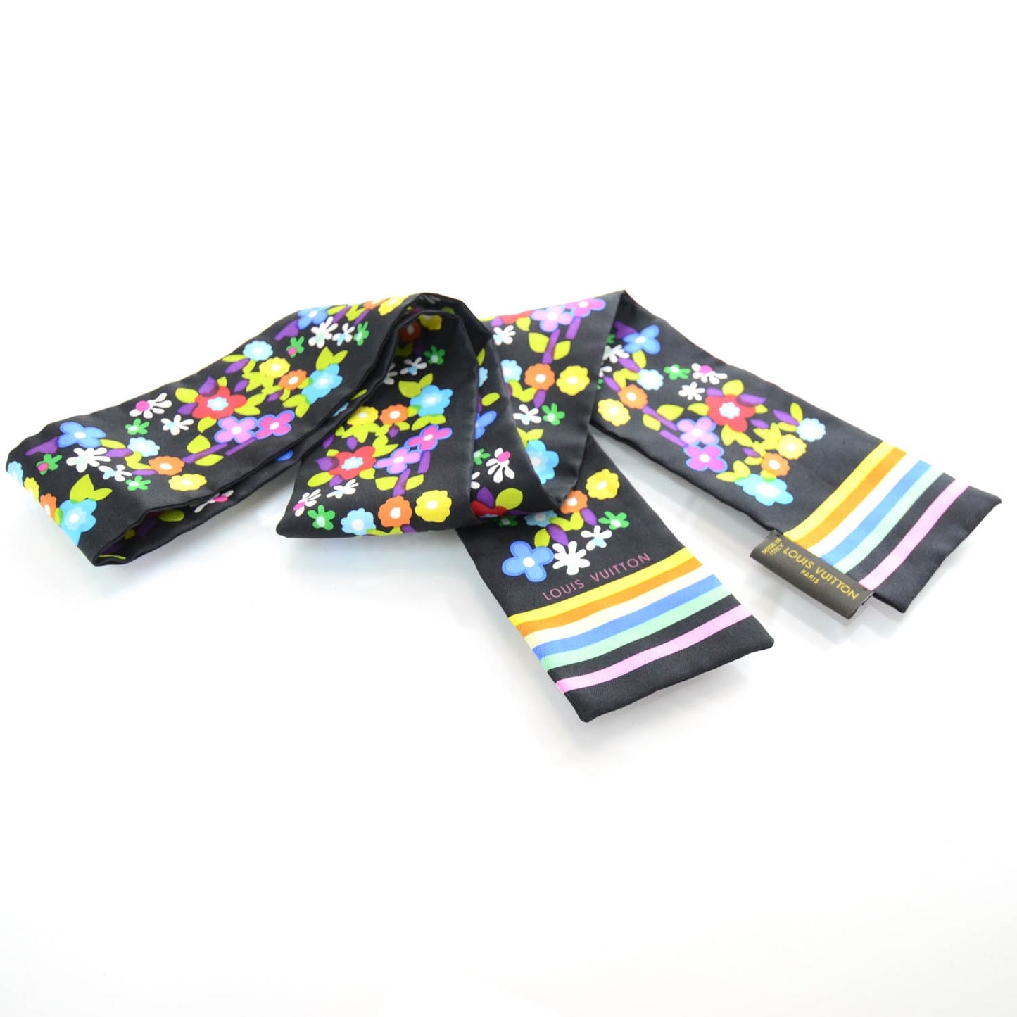 Silk Marguerite Bandeau Black
