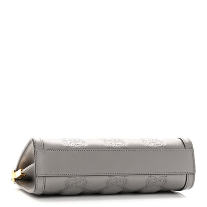 Gucci Calfskin GG Matelasse Small Slim Chain Shoulder Bag Dusty Grey Natural 4 of 20