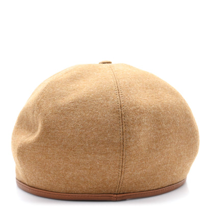 Hermes Jersey De Laine Gabrielle Beret Hat 59 Gold 6 of 9
