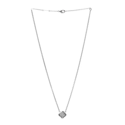 Van Cleef & Arpels 18K White Gold Diamond Pure Alhambra Pendant Necklace 3 of 8