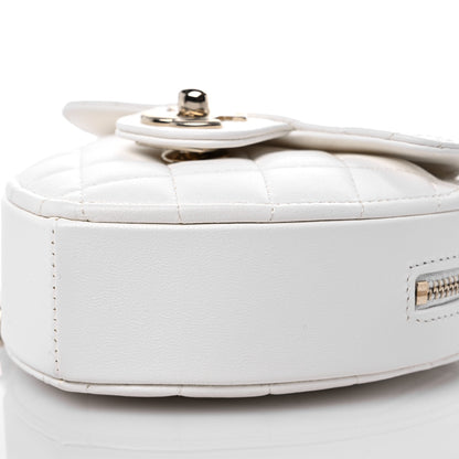 Chanel Lambskin Quilted CC In Love Heart Clutch With Chain White 9 of 12