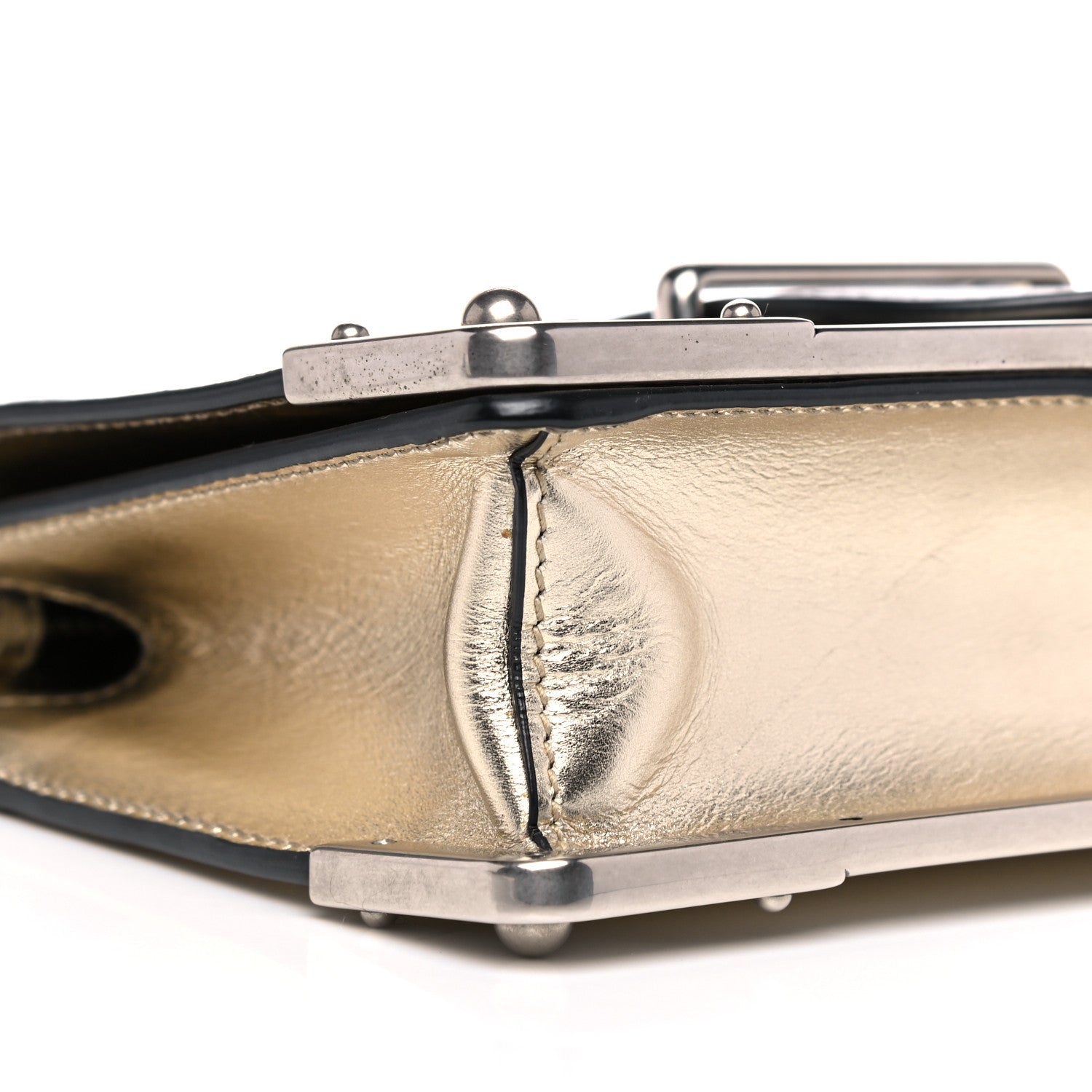 Prada Metallic City Calf Saffiano Cahier Bag Pirite Black 6 of 13