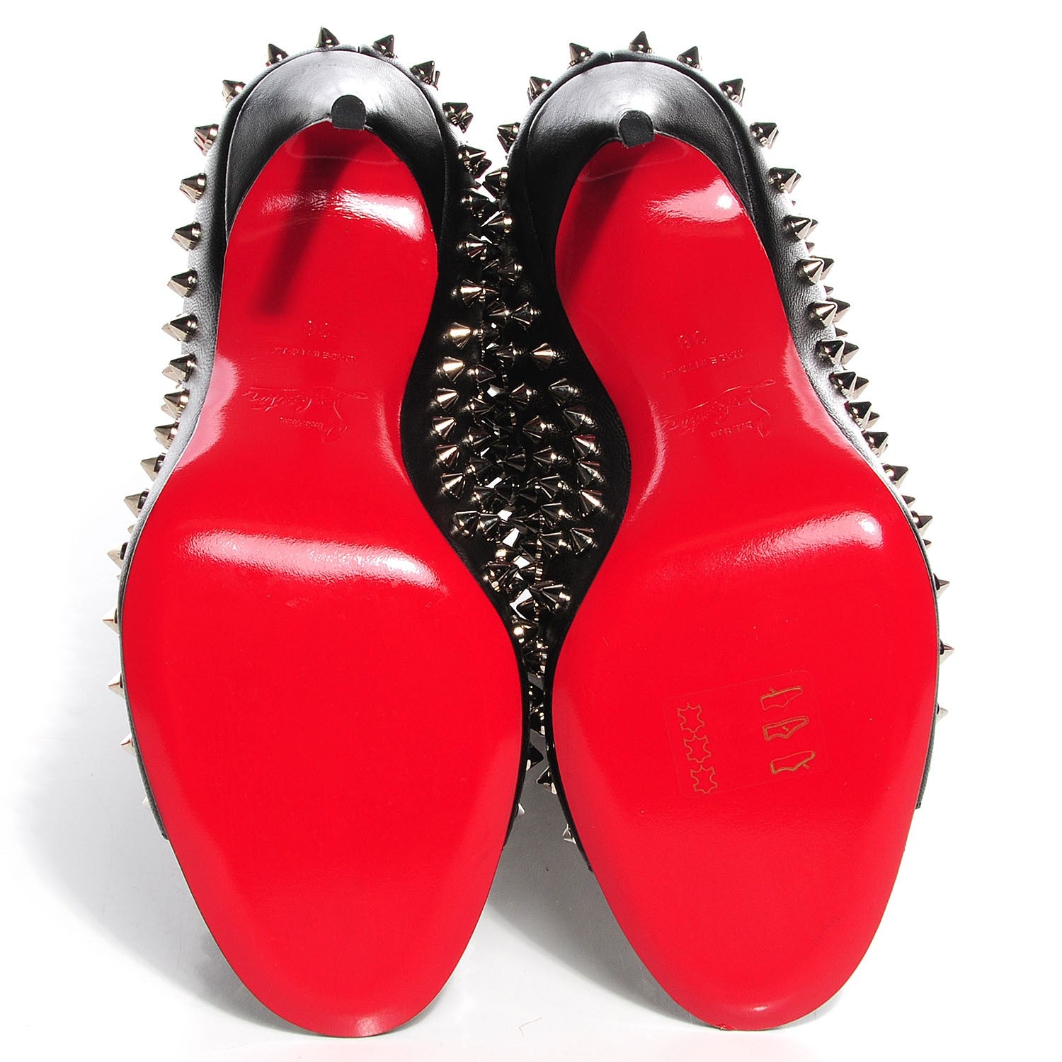 Christian Louboutin Nappa Guerilla 120 Spiked Open Toe Booties 38 Black 5 of 7