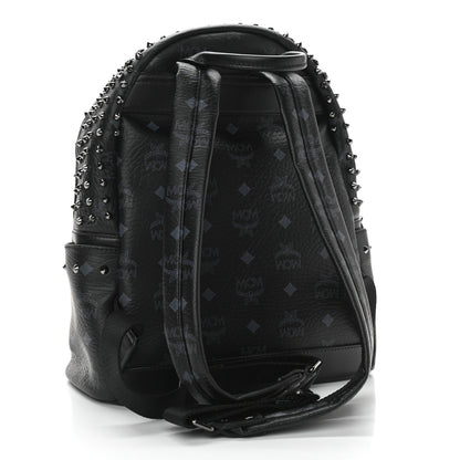 MCM Visetos Swarovski Studded Small Diamond Backpack Black 3 of 10