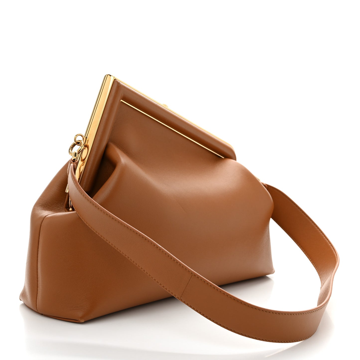 Shiny Nappa Medium Fendi First Caramello