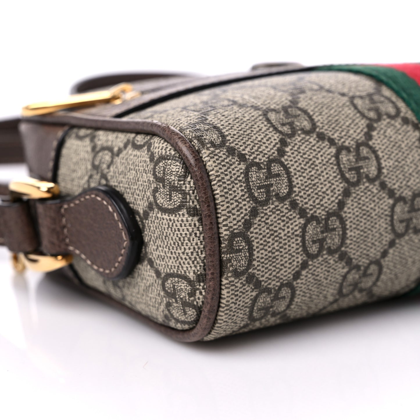 GG Supreme Monogram Web Mini Ophidia Shoulder Bag Brown