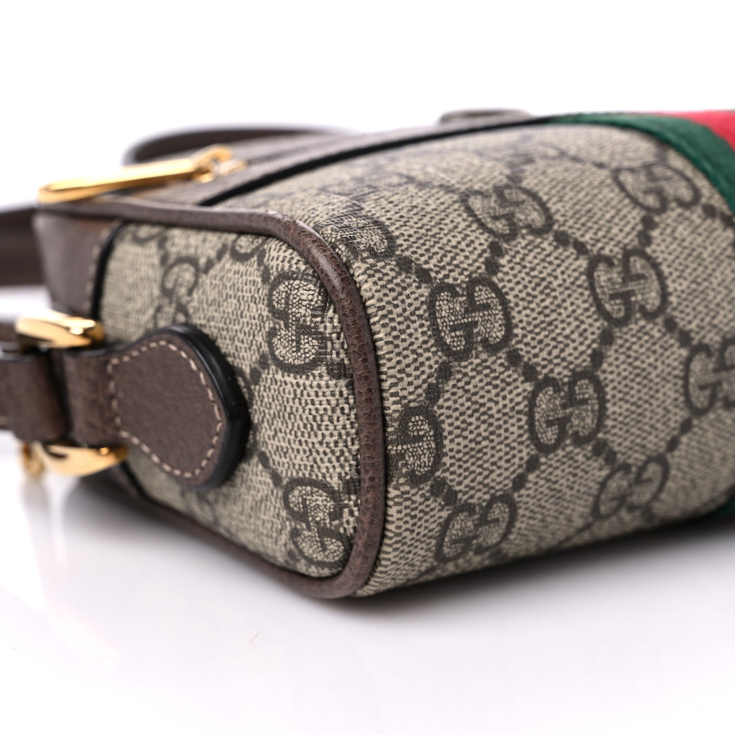 Gucci GG Supreme Monogram Web Mini Ophidia Shoulder Bag Brown 8 of 11