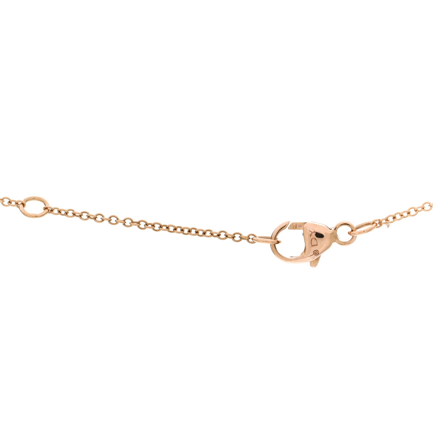 18K Rose Gold Diamond Morganite 7mm Petite Chatelaine Pendant Necklace