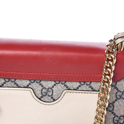 Gucci GG Supreme Monogram Moon Calfskin Small Padlock Shoulder Bag Beige Blue Hibiscus Red Mystic White 15 of 16