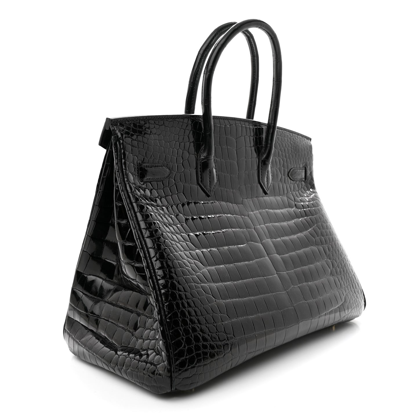 Shiny Porosus Crocodile Birkin 35 Black