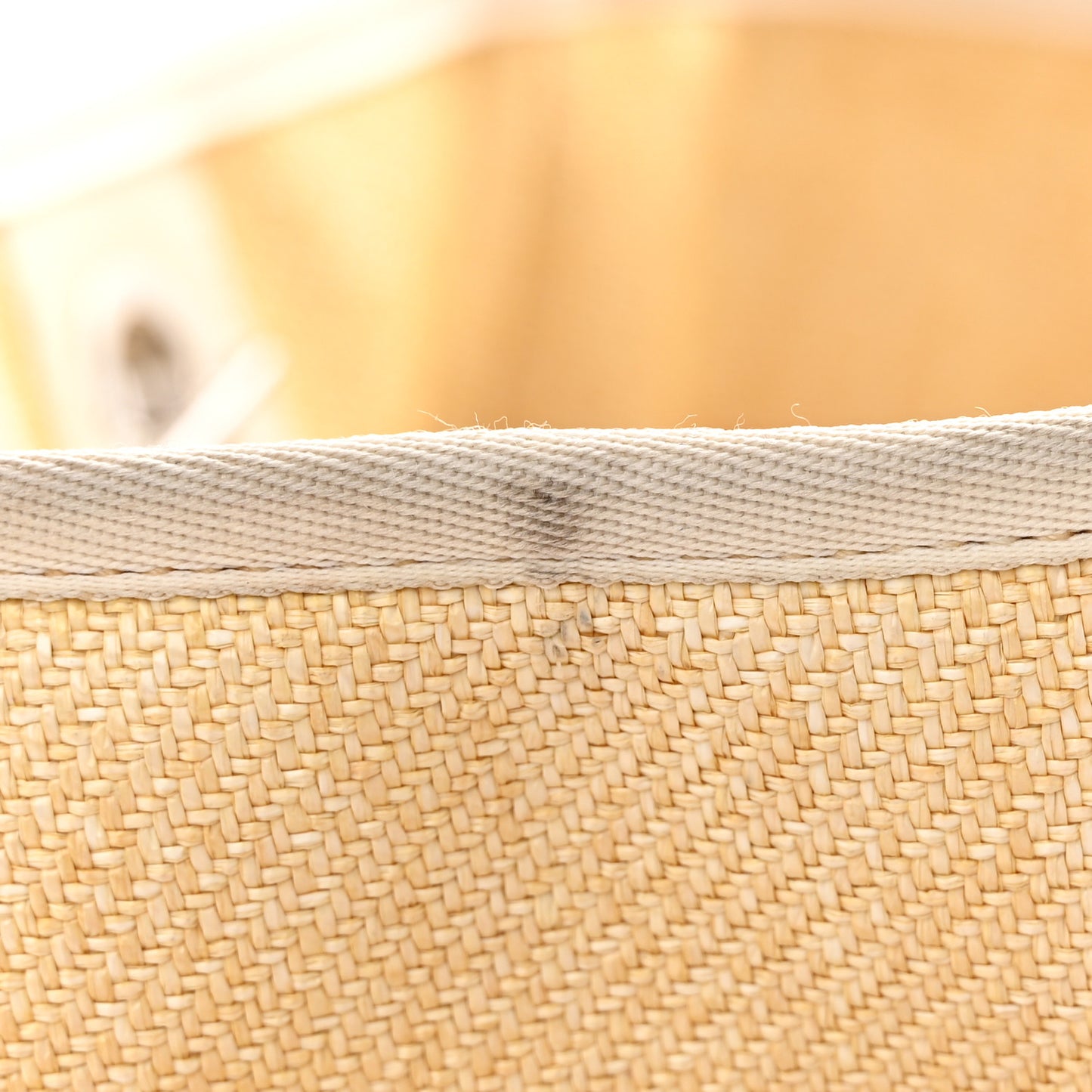 Woven Straw Raffia Medium Deauville Tote Beige