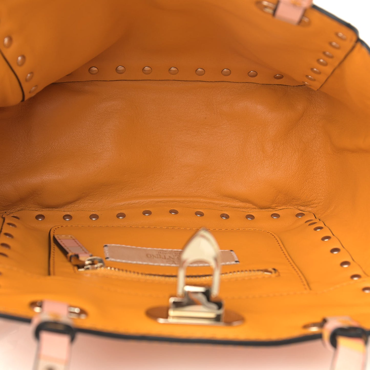 Vitello Native Couture 1975 Mini Rockstud Tote Mandarin Sorbet