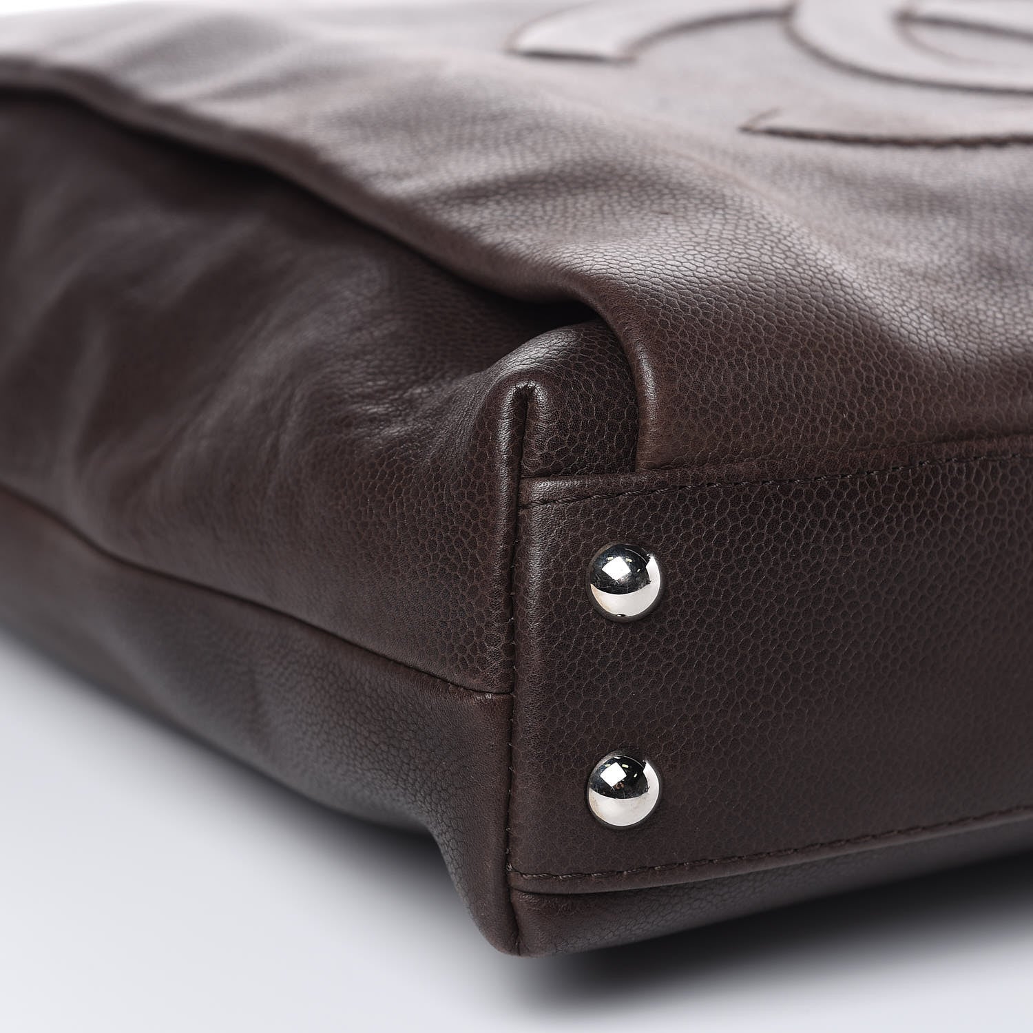 Chanel Caviar Large CC Tuck Tote Brown 8 of 12