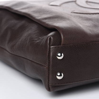 Chanel Caviar Large CC Tuck Tote Brown 8 of 12