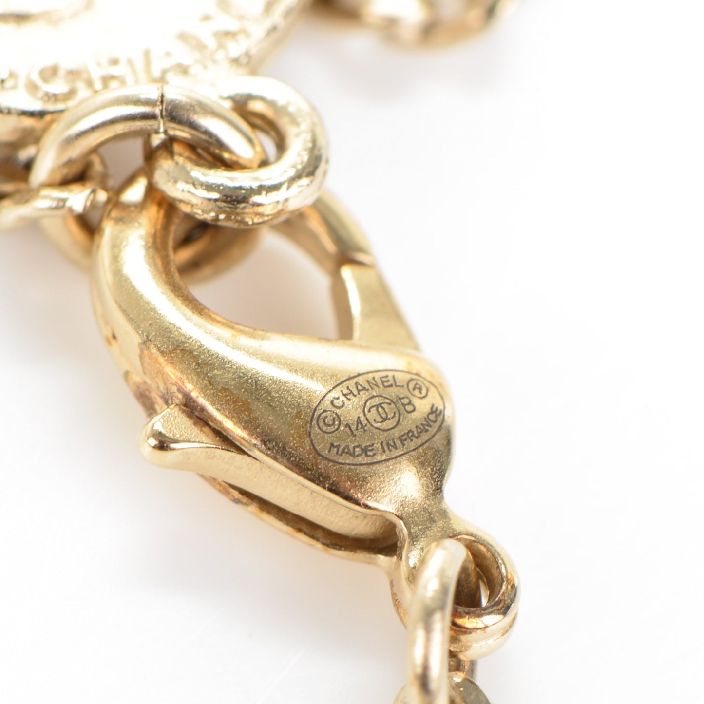 Pearl CC Pendant Necklace Gold