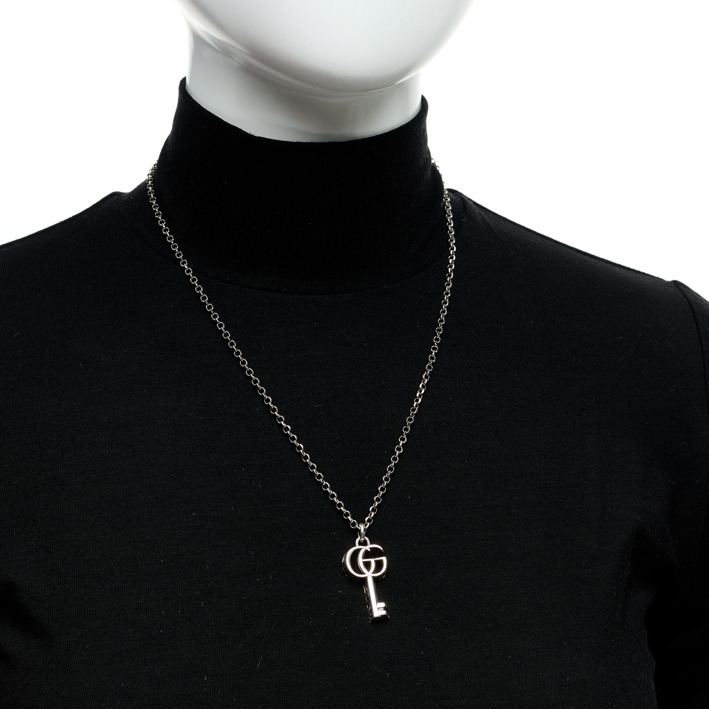 Sterling Silver Double G Key Pendant Necklace