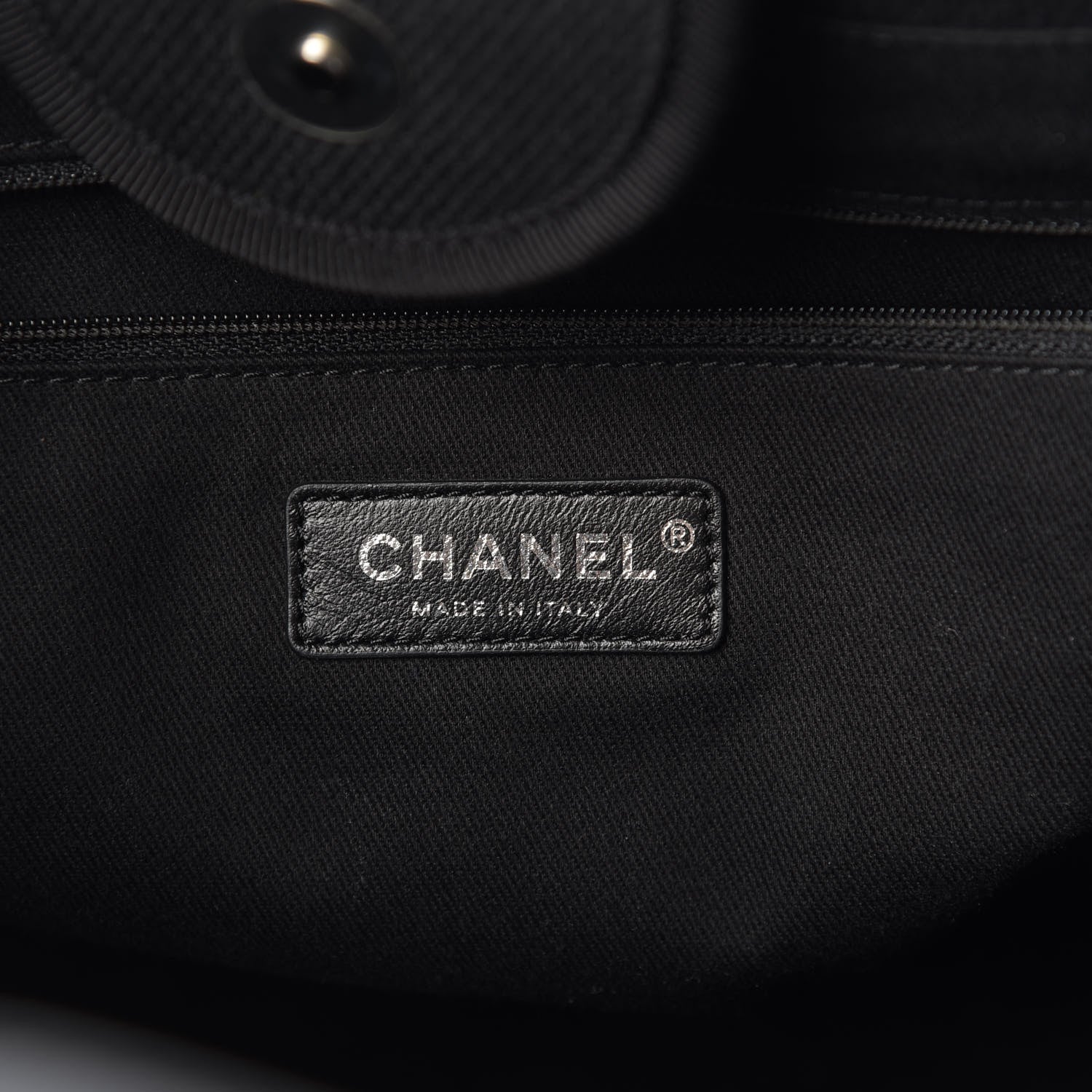 Chanel Canvas Pearl Medium Deauville Tote Black 6 of 16