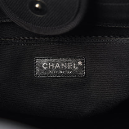 Chanel Canvas Pearl Medium Deauville Tote Black 6 of 16