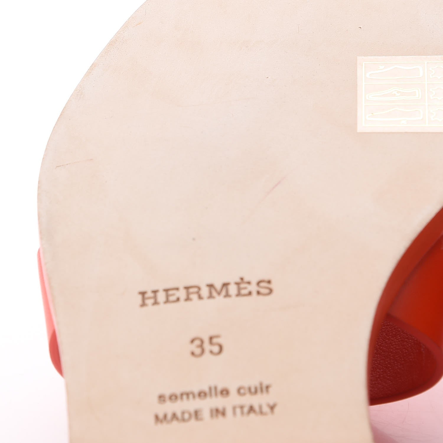 Hermes Box Calfskin Oran Sandals 35 Pavot 6 of 8