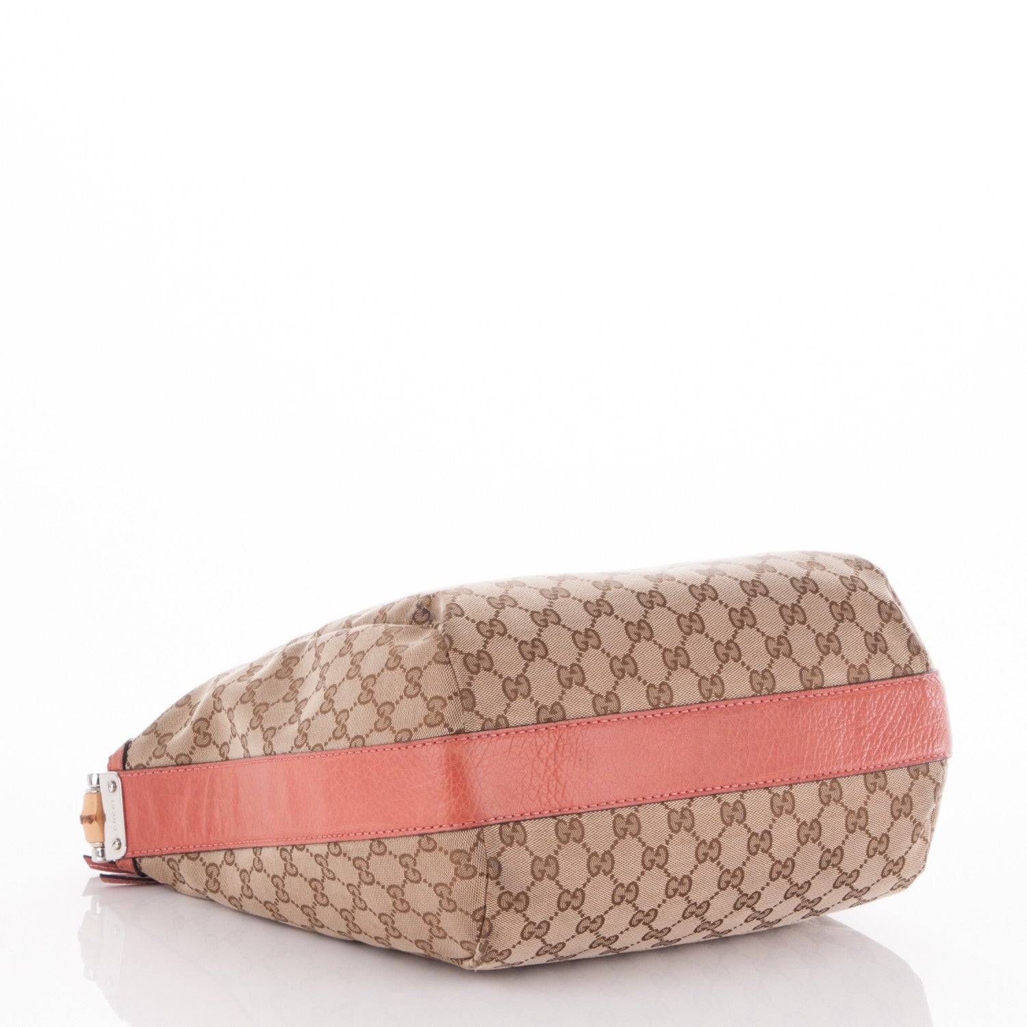 Gucci Monogram Medium Bamboo Bar Hobo Coral 4 of 7
