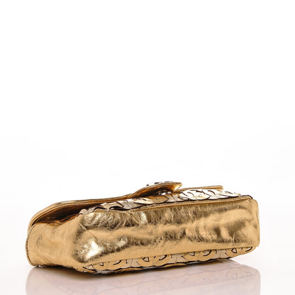 Chanel Metallic Crackled Calfskin Medium CC Mix Flap Gold 4 of 7