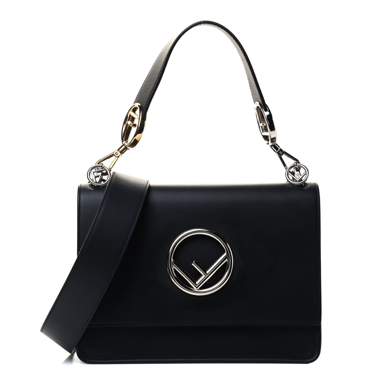 Fendi Vitello Century Opaco F is Fendi Kan I Shoulder Bag Black 1 of 4
