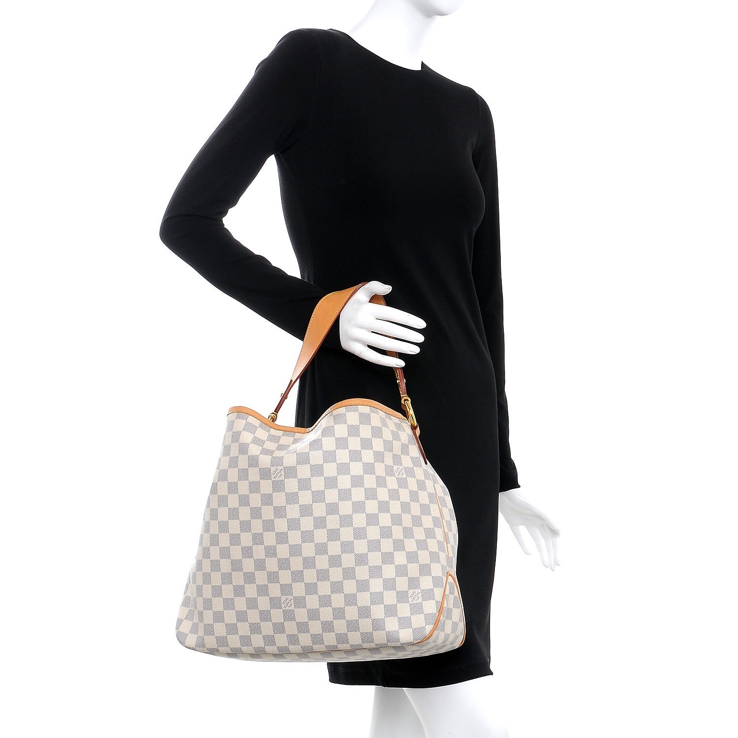 Louis Vuitton Damier Azur Delightful MM Pink 2 of 9