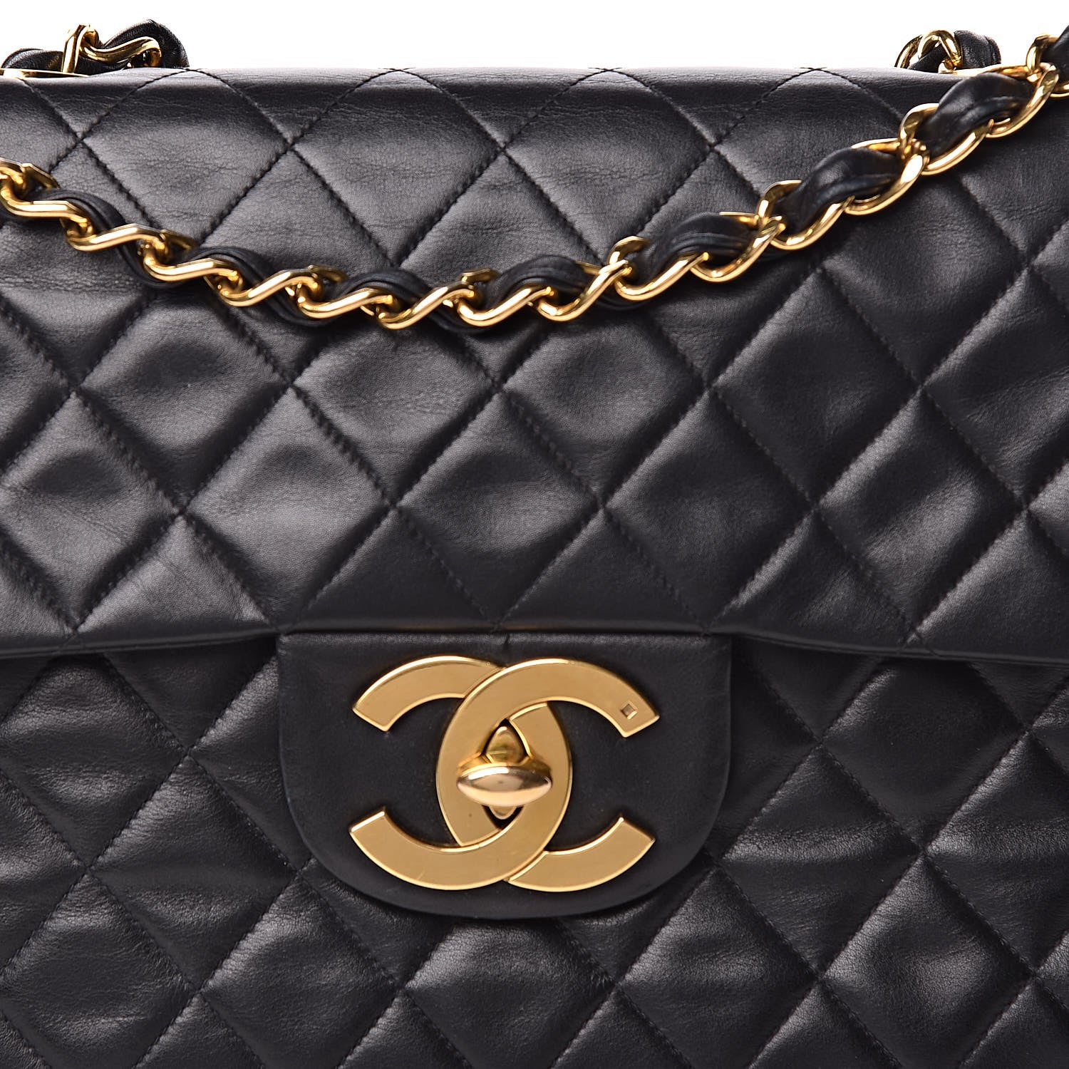 Chanel Lambskin Quilted XL Jumbo Single Flap Black 17 of 17