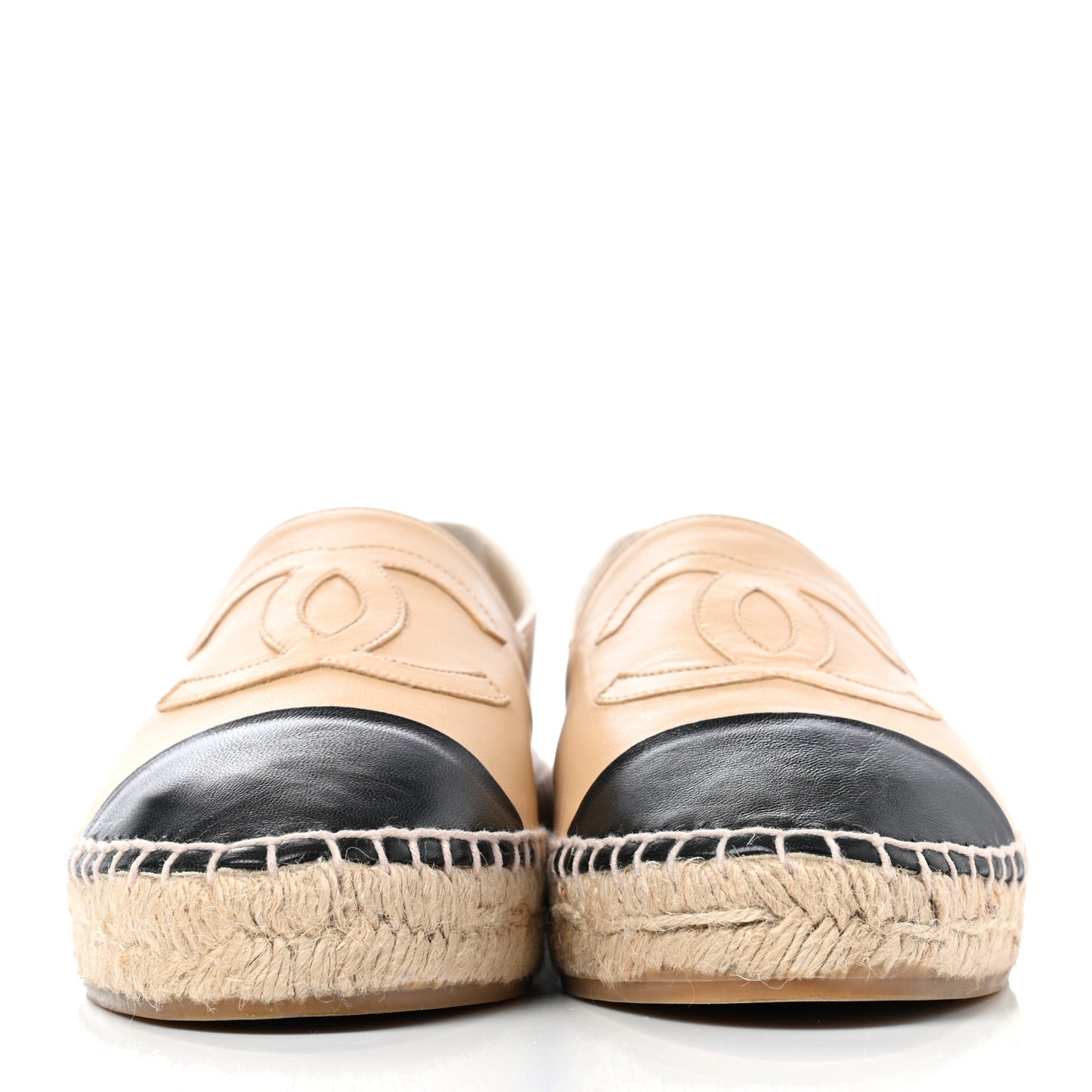 Lambskin CC Espadrilles 39 Beige Black