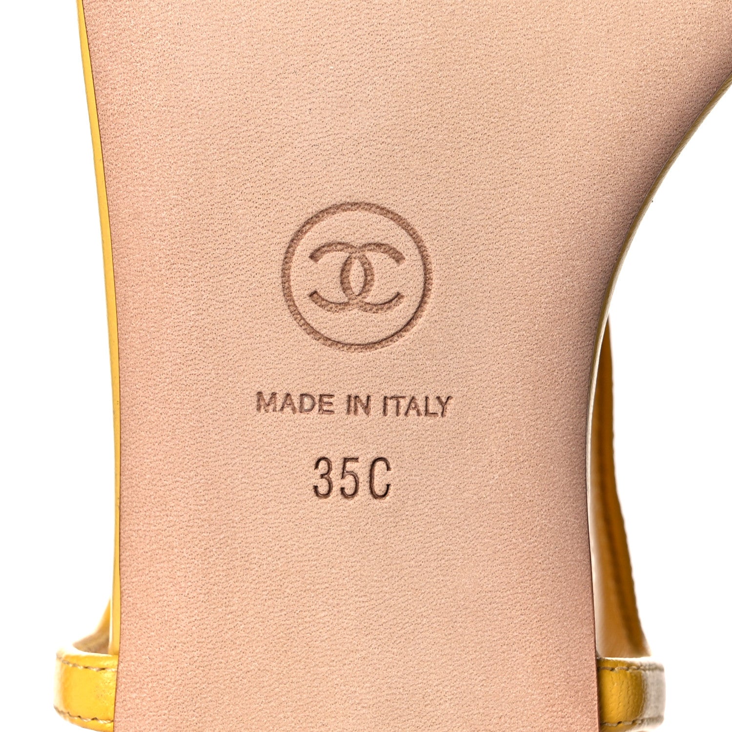 Chanel Lambskin CC Logo Thong Sandals 35 Yellow 6 of 11