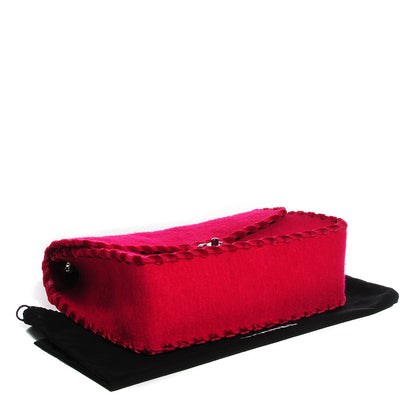 Chanel Fancy Felt Flap Dark Pink 4 of 8