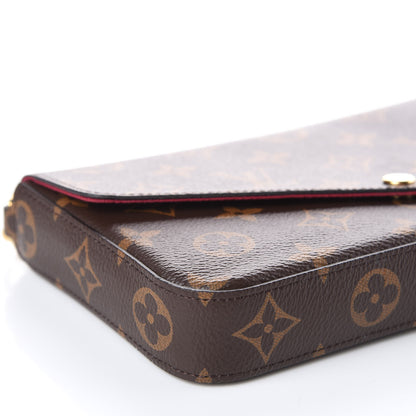 Louis Vuitton Monogram Pochette Felicie Chain Wallet Fuchsia 10 of 12