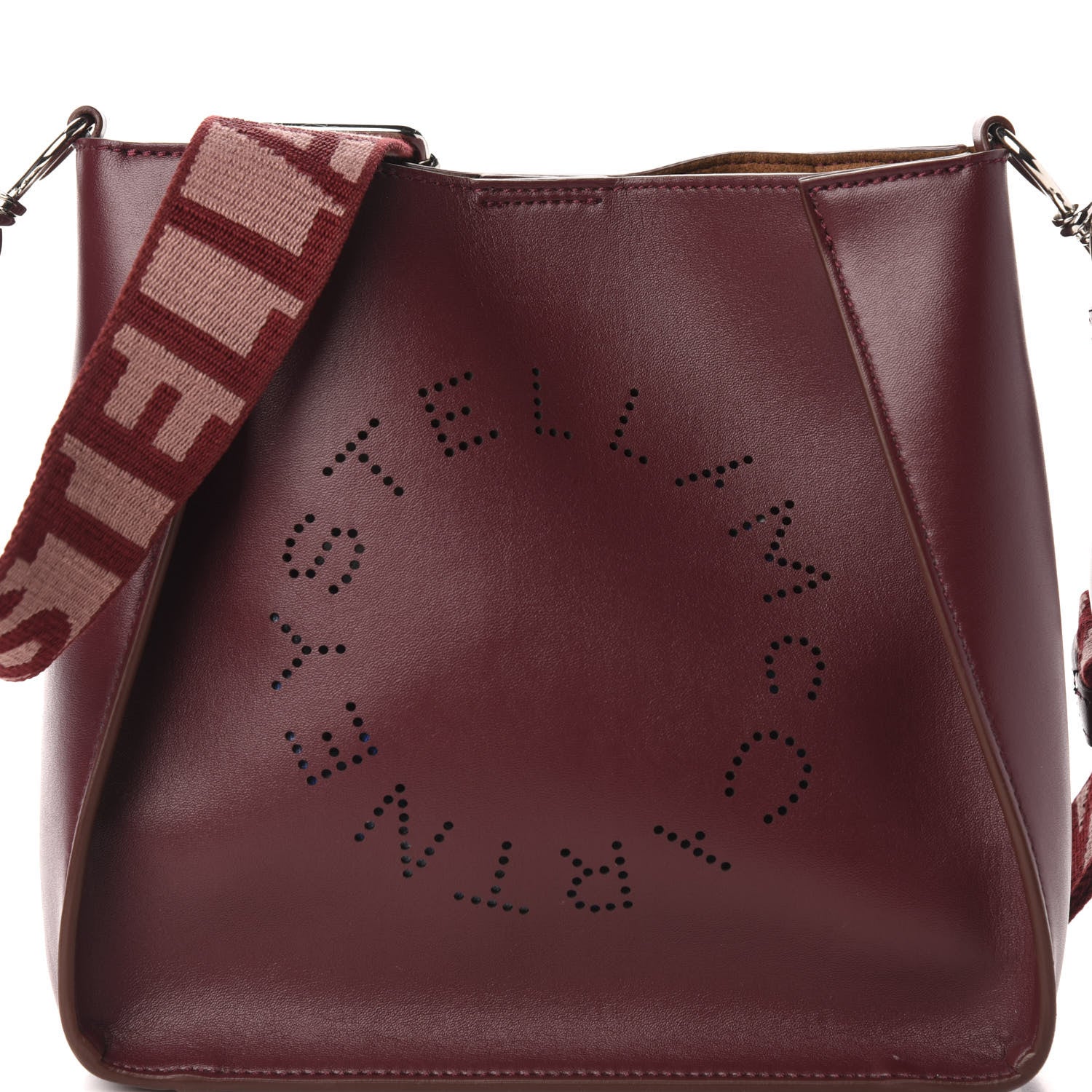Stella McCartney Eco Alter Nappa Perforated Logo Mini Crossbody Wine 9 of 9