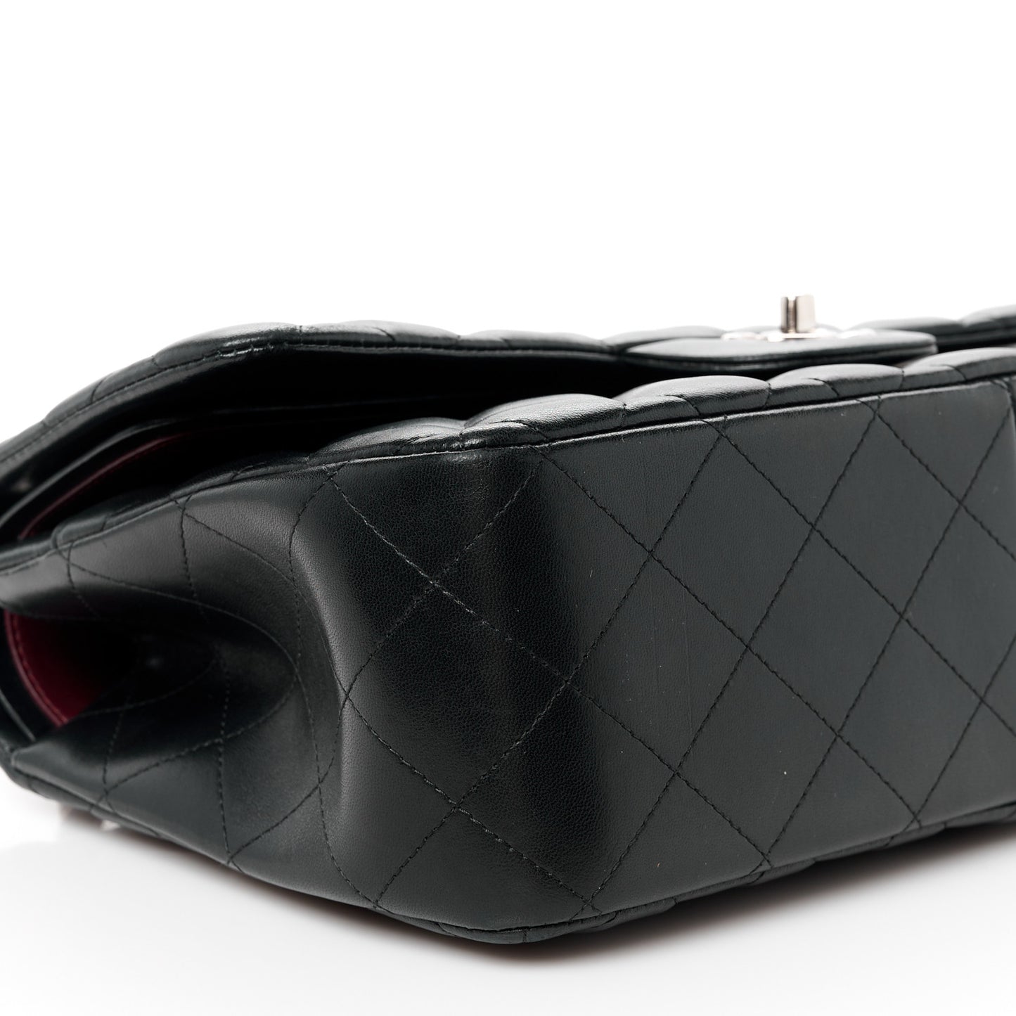 Lambskin Quilted Jumbo Double Flap Black