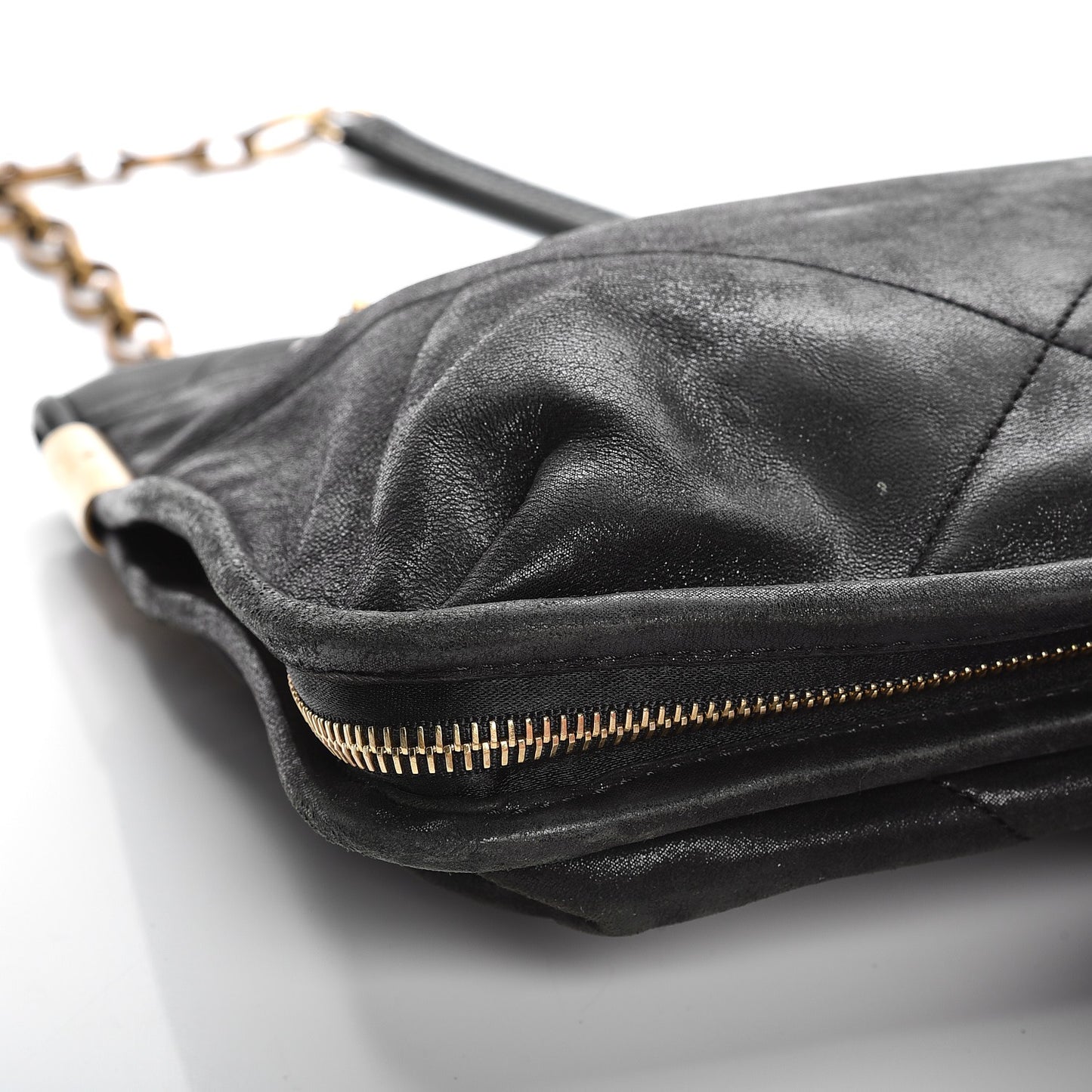 Lambskin Quilted Medium Amalia Shoulder Bag Black