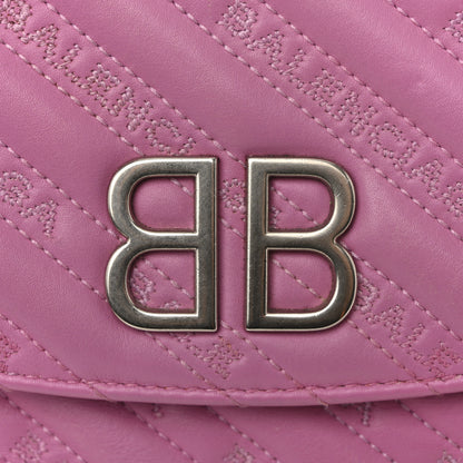 Balenciaga Calfskin Logo Matelasse M BB Chain Shoulder Bag Pink 11 of 14