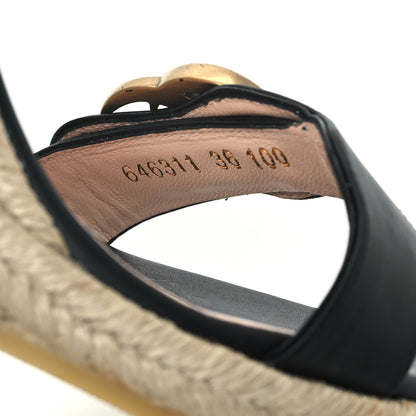 Gucci Galassia Aitana Espadrille 10/95mm Wedge Sandals 36 Black 8 of 10